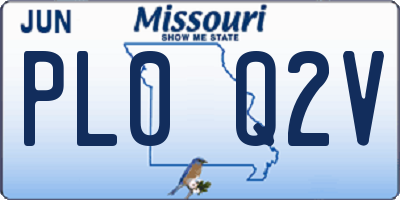 MO license plate PL0Q2V