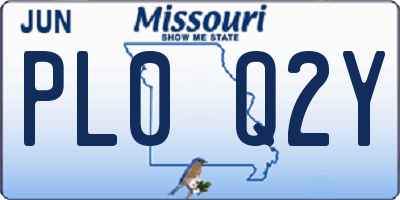 MO license plate PL0Q2Y