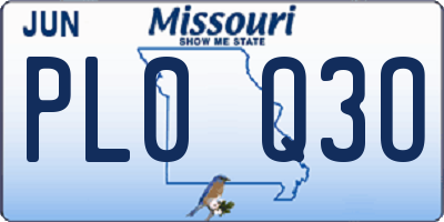 MO license plate PL0Q3O