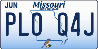 MO license plate PL0Q4J