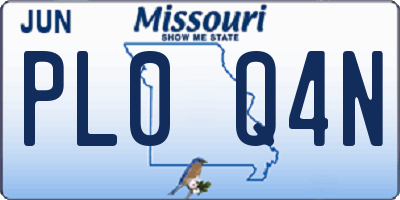 MO license plate PL0Q4N