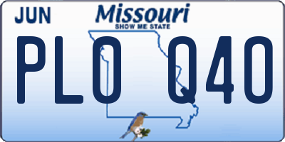 MO license plate PL0Q4O