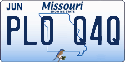 MO license plate PL0Q4Q