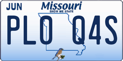 MO license plate PL0Q4S