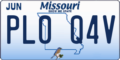 MO license plate PL0Q4V