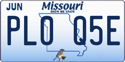 MO license plate PL0Q5E