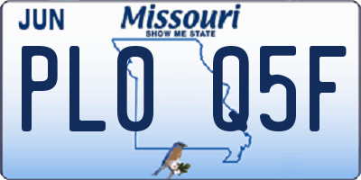 MO license plate PL0Q5F