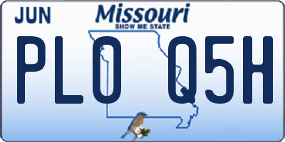 MO license plate PL0Q5H