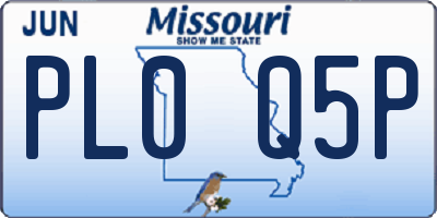 MO license plate PL0Q5P