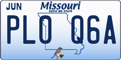 MO license plate PL0Q6A