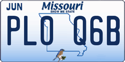 MO license plate PL0Q6B