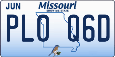 MO license plate PL0Q6D