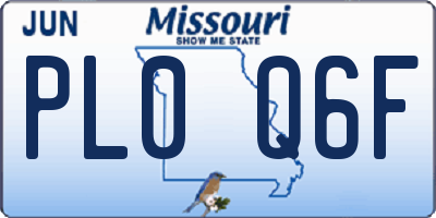 MO license plate PL0Q6F