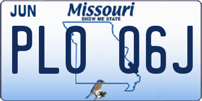 MO license plate PL0Q6J