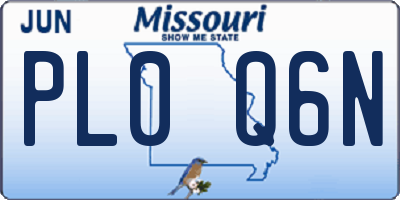 MO license plate PL0Q6N