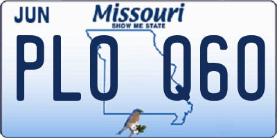 MO license plate PL0Q6O