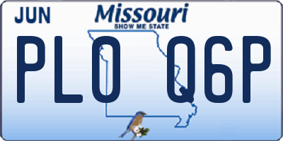 MO license plate PL0Q6P