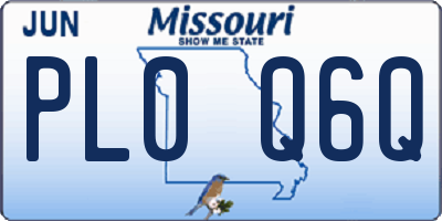 MO license plate PL0Q6Q