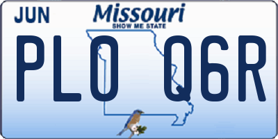 MO license plate PL0Q6R