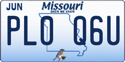 MO license plate PL0Q6U