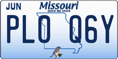 MO license plate PL0Q6Y