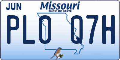 MO license plate PL0Q7H