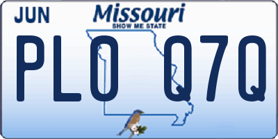 MO license plate PL0Q7Q