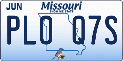 MO license plate PL0Q7S