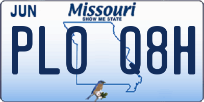 MO license plate PL0Q8H