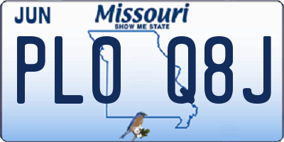 MO license plate PL0Q8J