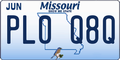 MO license plate PL0Q8Q