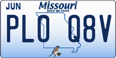 MO license plate PL0Q8V
