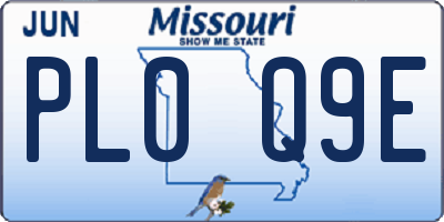 MO license plate PL0Q9E