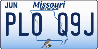 MO license plate PL0Q9J