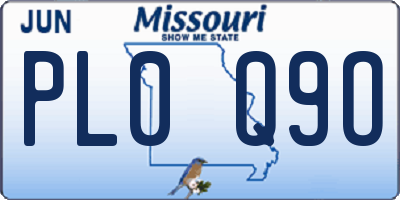 MO license plate PL0Q9O