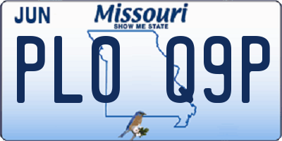 MO license plate PL0Q9P