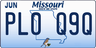 MO license plate PL0Q9Q