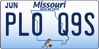 MO license plate PL0Q9S