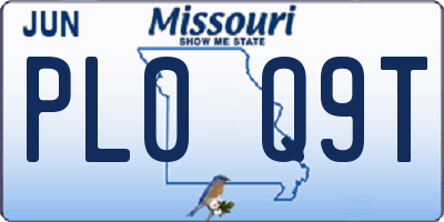 MO license plate PL0Q9T