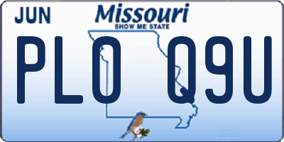 MO license plate PL0Q9U