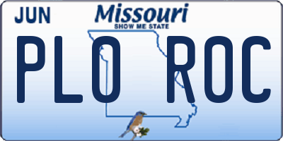 MO license plate PL0R0C