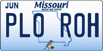 MO license plate PL0R0H