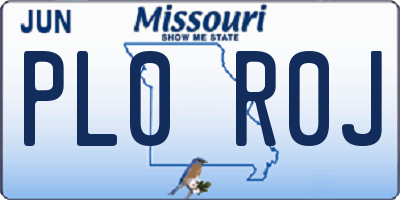 MO license plate PL0R0J