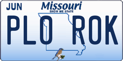 MO license plate PL0R0K