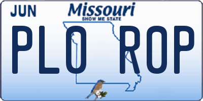 MO license plate PL0R0P