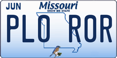 MO license plate PL0R0R