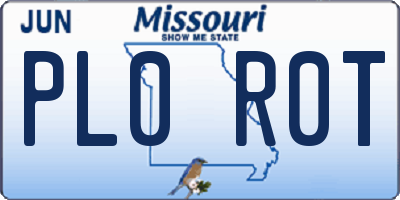 MO license plate PL0R0T