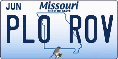 MO license plate PL0R0V