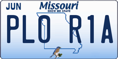 MO license plate PL0R1A