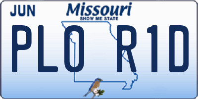 MO license plate PL0R1D